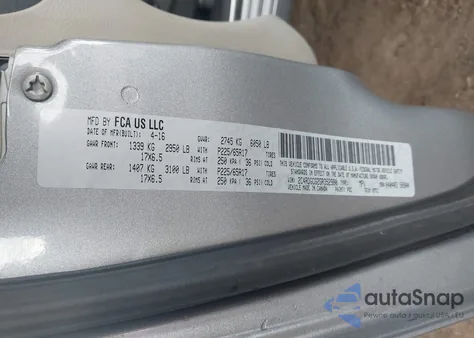 2016 Dodge Grand Caravan Sxt из США, поврежденный, VIN 2C4RDGCG2GR352980